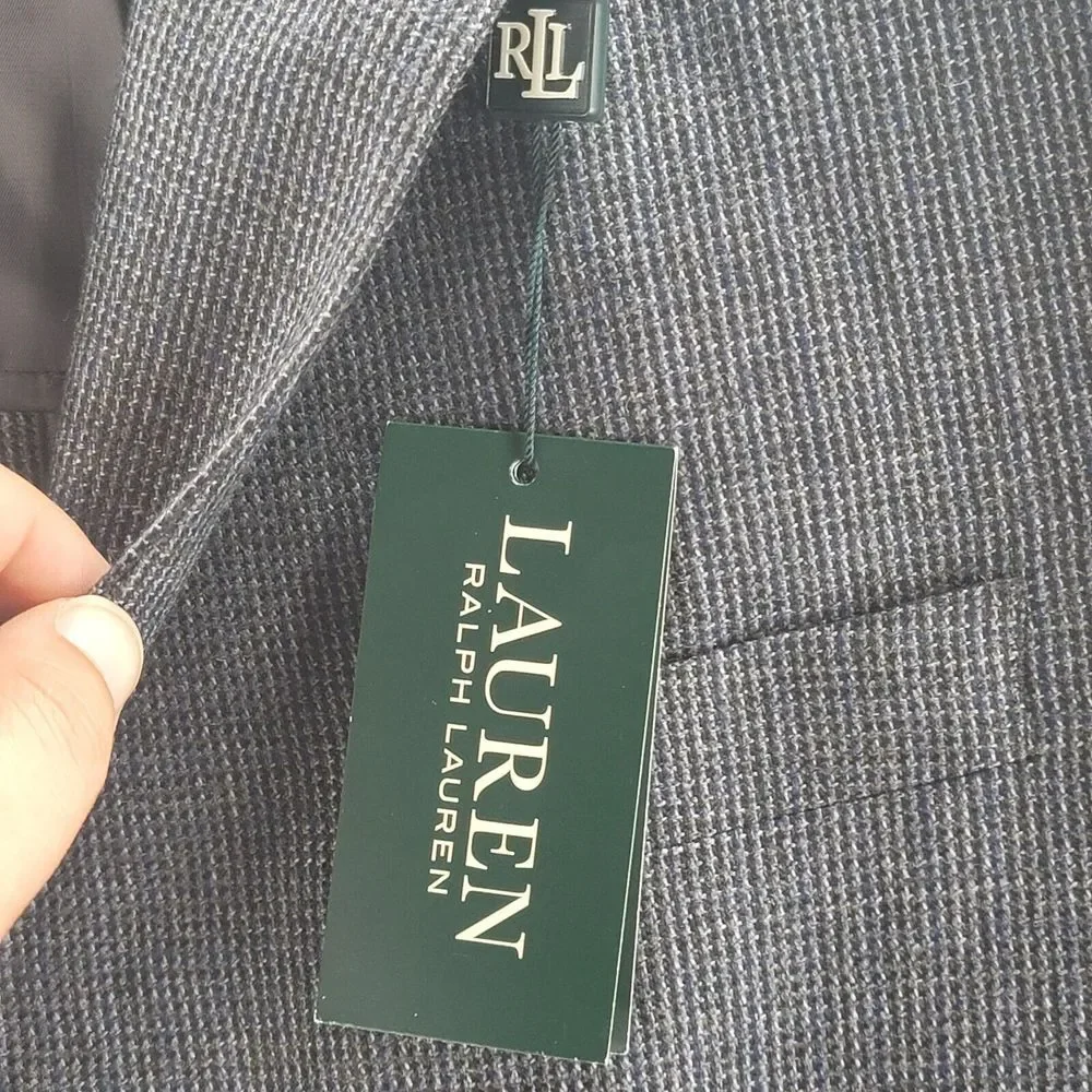 Polo Ralph Lauren Blazer Charcoal Gray Mens‎ 50 L 100% Wool Jacket - MSRP: $400